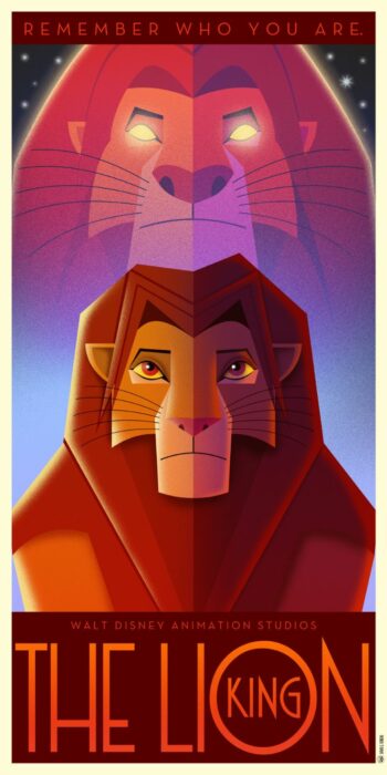 The Lion King movie poster in Art Deco 