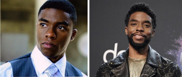 Chadwick Boseman en su inicio de carrera vs foto del 2020