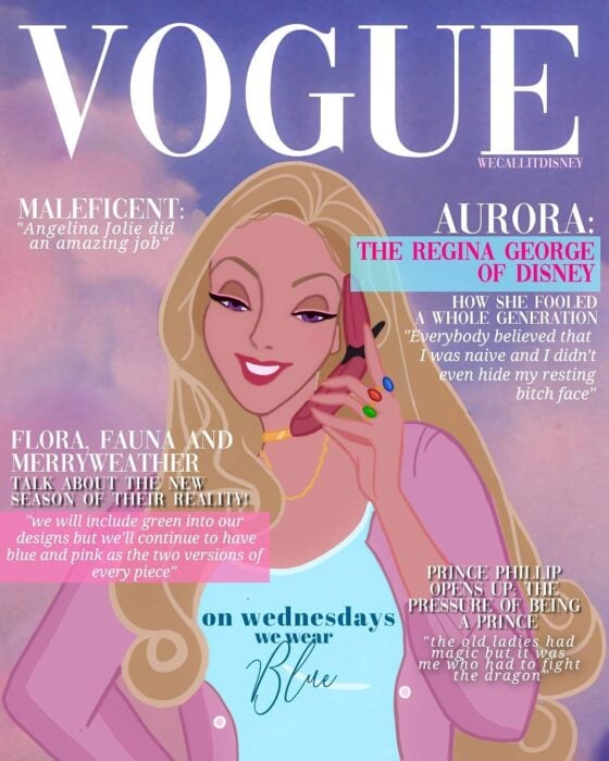 Aurora; Así sería la portada de Vogue si estas princesas Disney aparecieran en ellas 