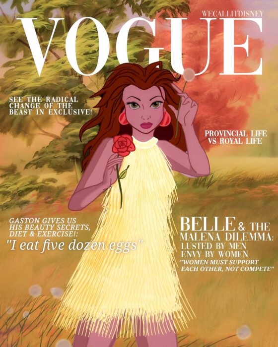 Pretty;  This would be the cover of Vogue if these Disney princesses appeared in them