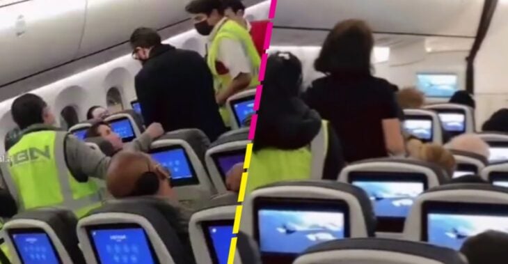 Mujer en un vuelo; Mujer provoca el retraso de un vuelvo a Francia porque no quería ir en clase turista