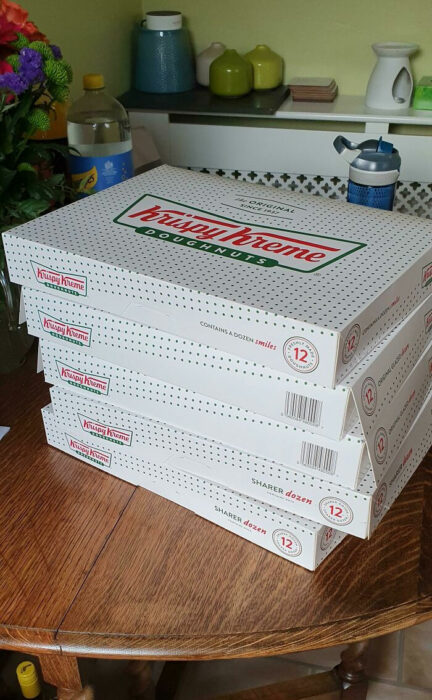 box with donuts; People who have a terrible day at work