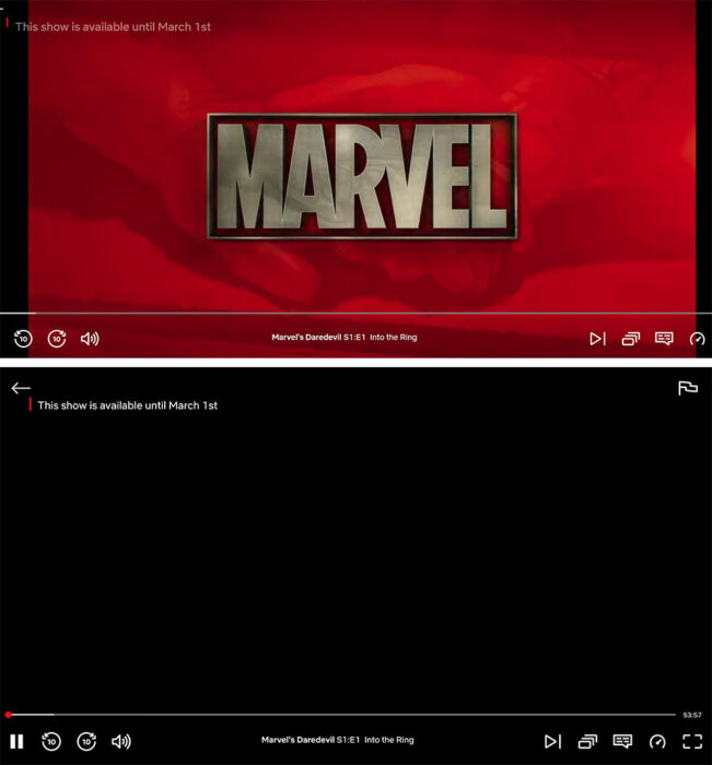 screenshots of televisions watching some Marvel series 