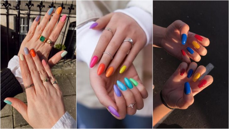 uñas multicolor; Uñas que serán tendencia el 2022 para que comiences a enchularte