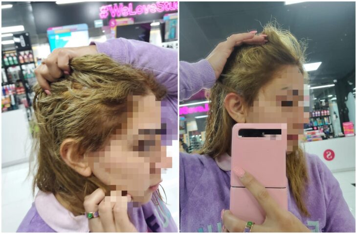 Chica se queda sin cabello; Va a la estética por un cambio de color y termina sin cabello