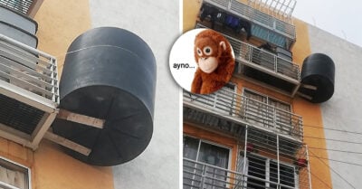 ¡Pero qué aguante! Vecinos denuncian a mujer que sostiene a su tinaco con dos tablas