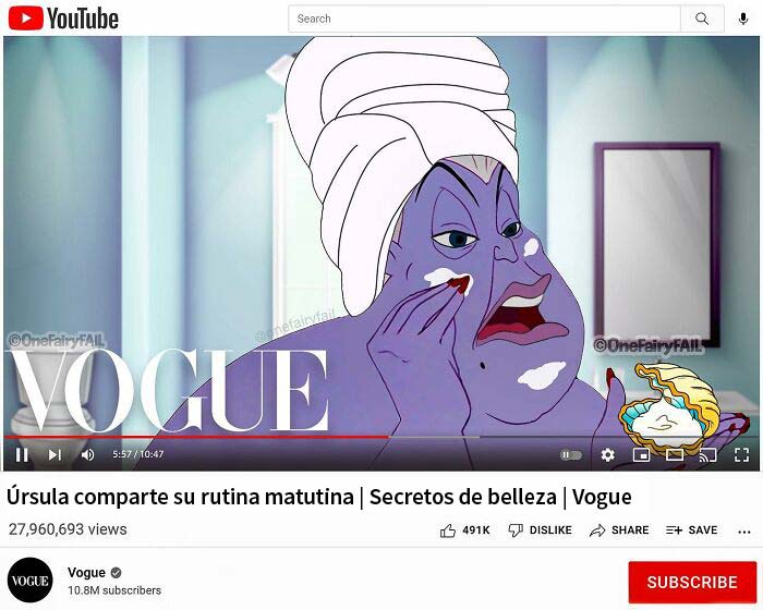 Úrsula ;Ilustrador nos enseña cómo se verían estos personajes Disney modernos