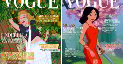 Así se verían las portadas de “Vogue” si las princesas Disney aparecieran en ellas