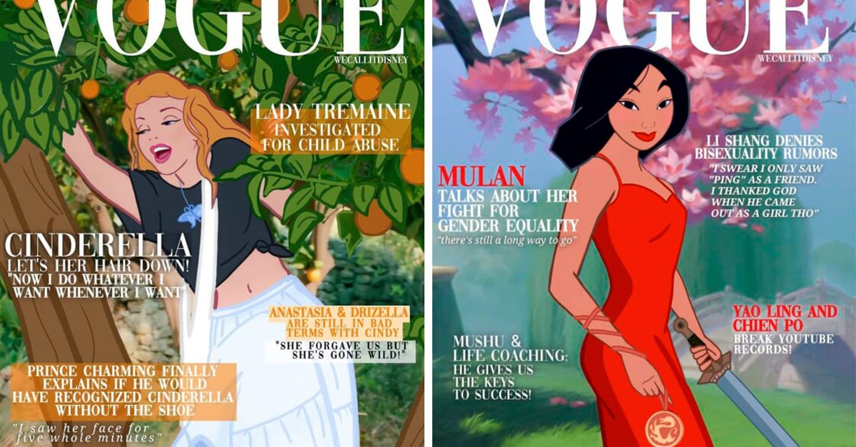 Así sería la portada de revista 'Vogue' con princesas Disney