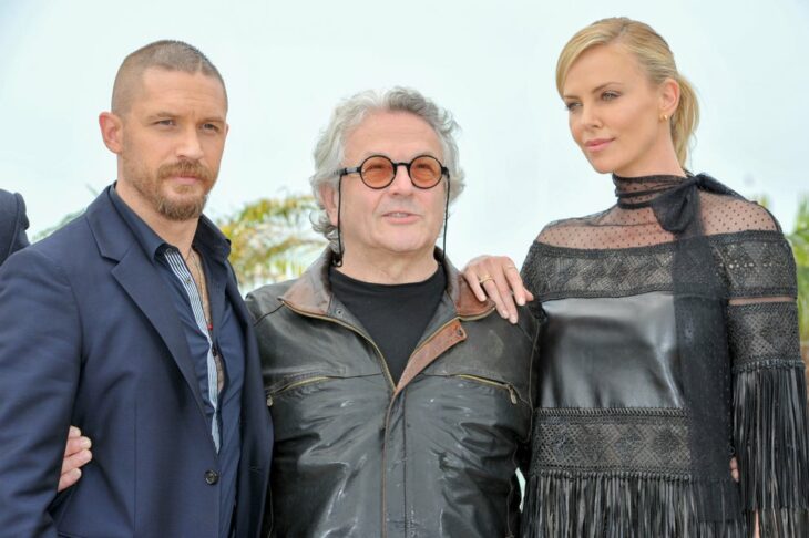 Tom Hardy, George Miller and Charlize Theron 