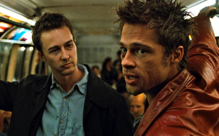 Edward Norton y Brad Pitt en El club de la pelea