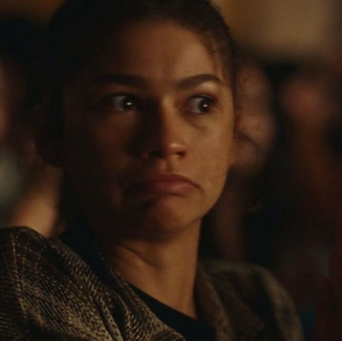 Face of the actress Zendaya with a face of disgust