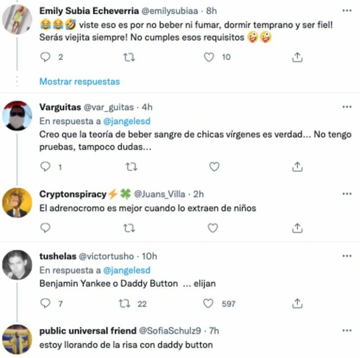 captura de pantalla de algunos comentarios en Internet