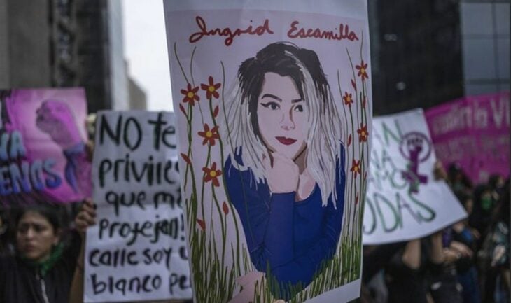 imagen de pancartas y letreros en una marcha contra el feminicidio 