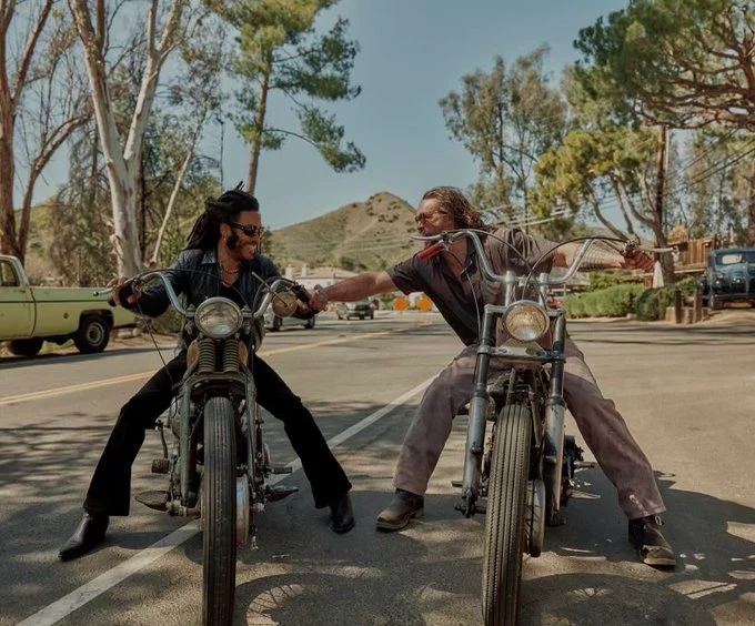 Jason Momoa y Lenny Kravitz posan como los mejores amigos en moto