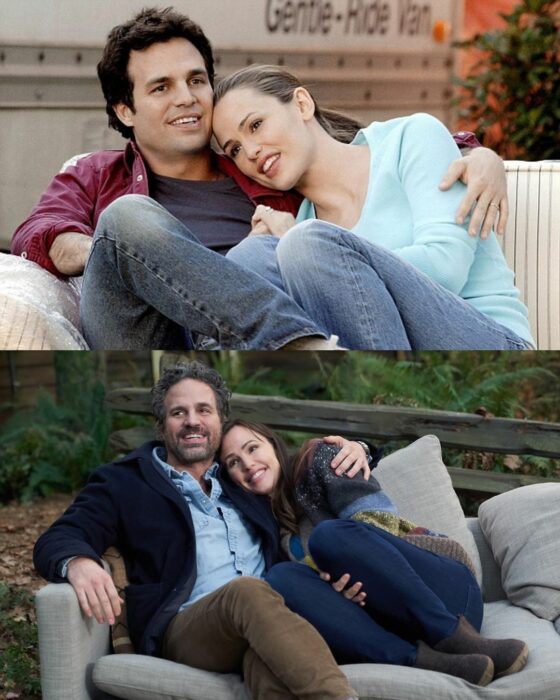 imagen comparativa de icónica escena de si yo tuviera 30 con Jennifer Garner y Mark Ruffalo