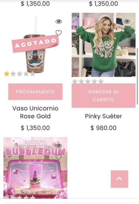 Pinky Shop online store screenshot