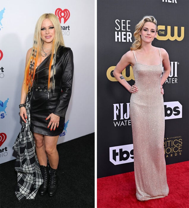 Imagen comparativa de Avril LAvigne con Kristen Stewart