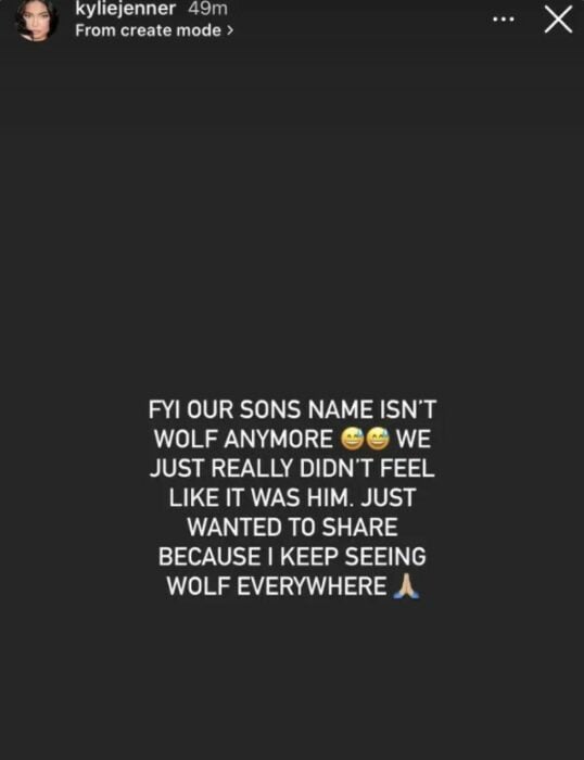 Kylie Jenner anuncia que su hijo no se llama Wolf