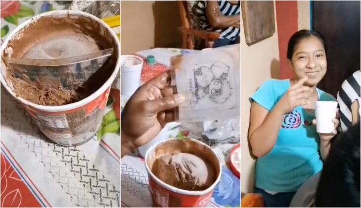 Helado de chocolate; Le declararon su amor en un bote de helado y ella lo descubrió un mes después