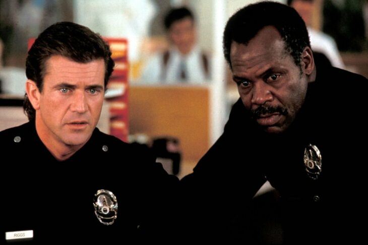 Mel Gibson y Danny Glover en Arma mortal