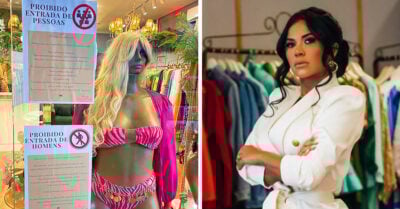 Mujer prohíbe que los hombres entren a su tienda de lencería para detener el acoso