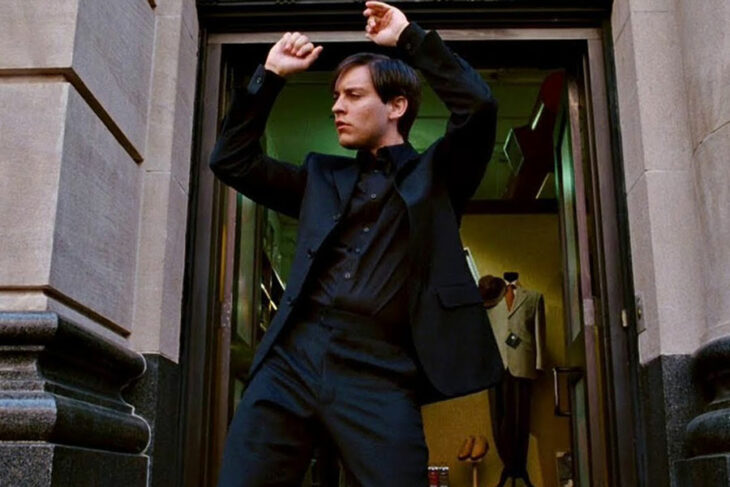 Tobey Maguire en la escena de baile en Spider-Man 3