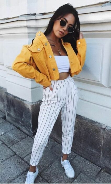 yellow jacket; yellow outfits to welcome spring