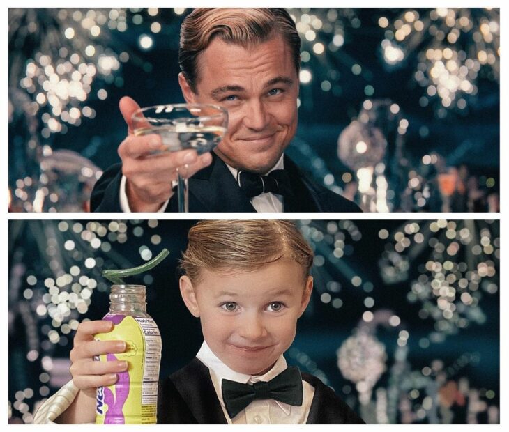 foto de una niña recreando la icónica escena de El Gran Gatsby 