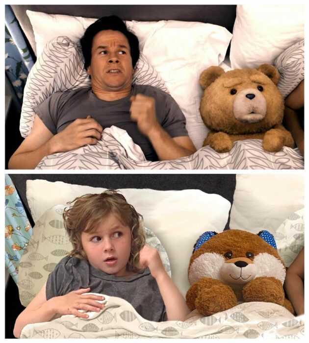 image of a girl recreating an iconic scene from Ted 