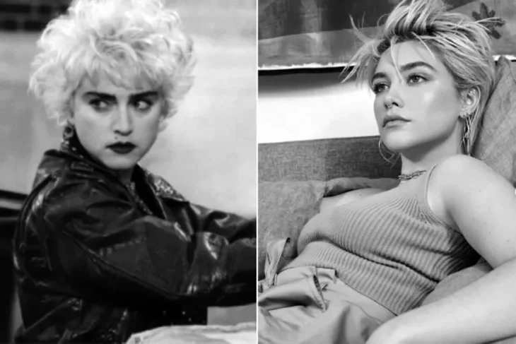 Comparativa de Madonna con Florence Pugh 