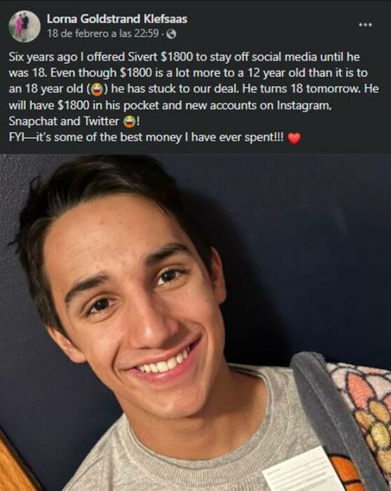 Joven sonriendo; Recibe 1,800 dólares por NO usar redes sociales durante 6 años; fue todo un reto