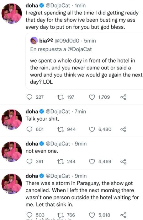Tuits de Doja Cat 