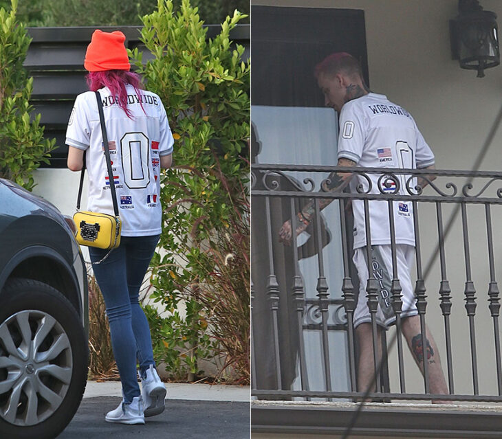 Bella Thorne y Blackbear con la misma playera