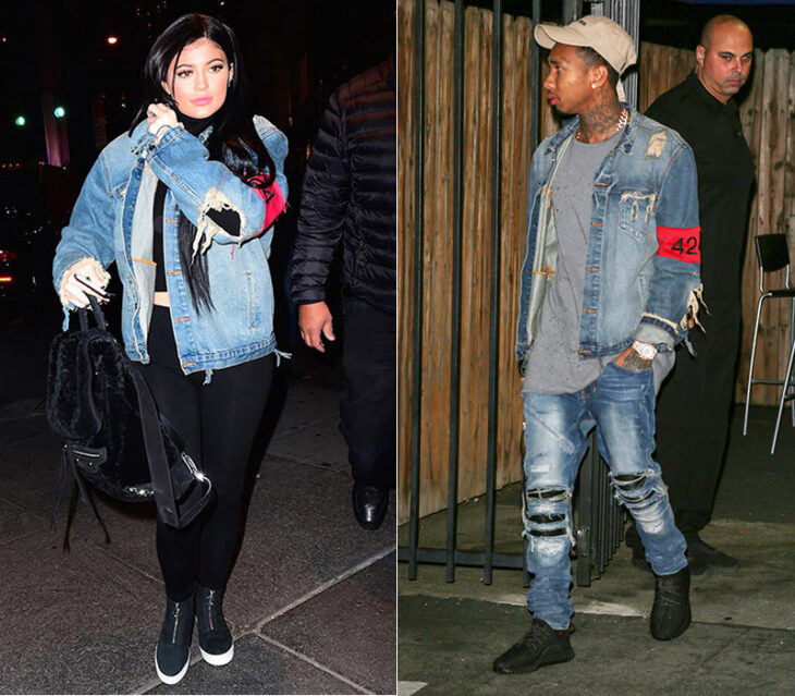 Kylie Jenner y Tyga con la misma chaqueta