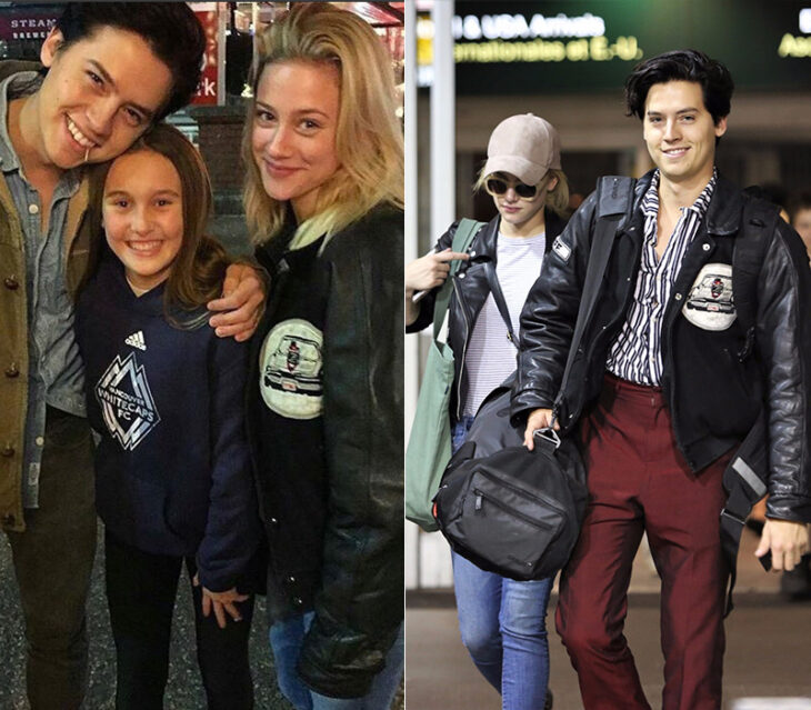 Lili Reinhart y Cole Sprouse con la misma chaqueta