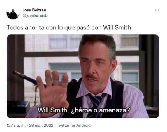 Meme del momento entre Will Smith y Chris Rock