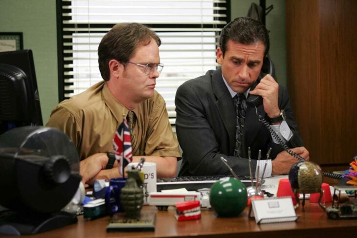 Rainn Wilson y Steve Carrell en The Office