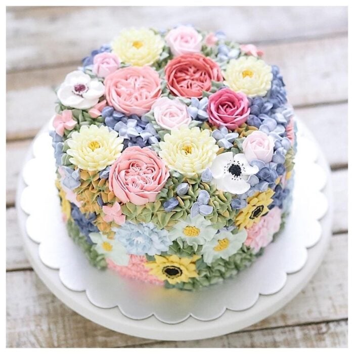 pastel de flores