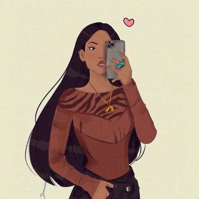 Pocahontas moderna ilustración
