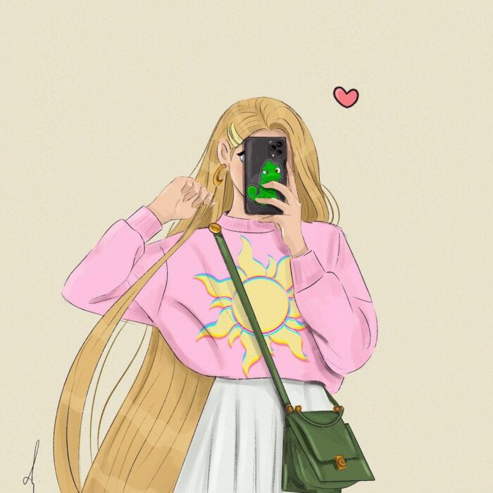 Rapunzel moderna ilustración