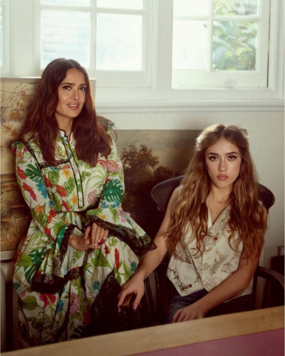 Salma Hayek and her daughter Valentina pose together for 'Vogue'