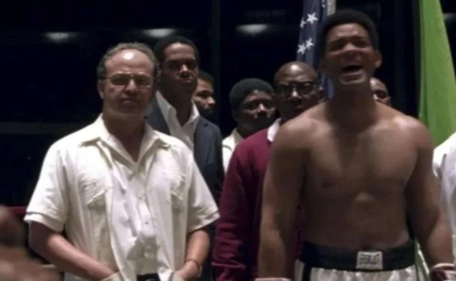 Will Smith with Paul Rodriguez in a scene from his movie Ali 