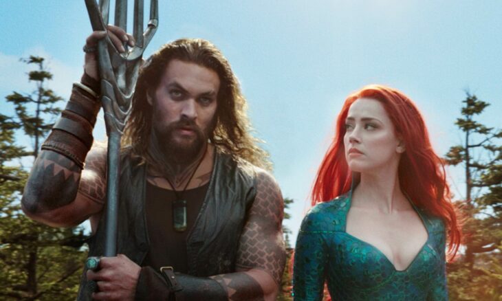 Jason Momoa y Amber Heard en la película de Aquaman 