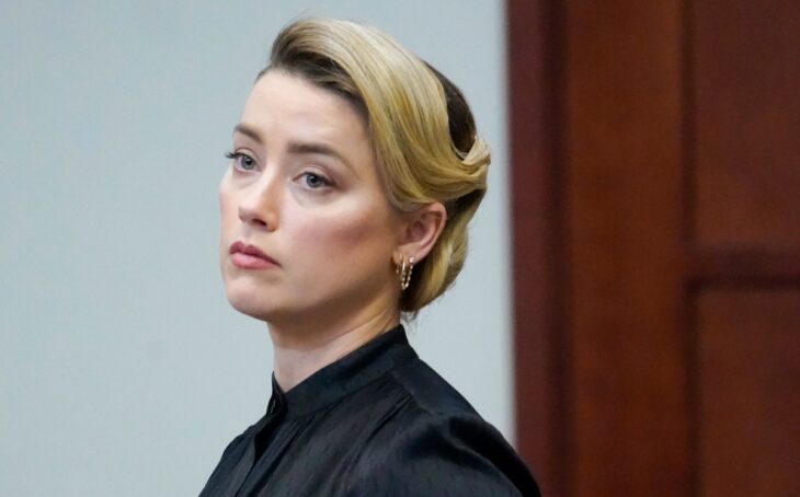 Face of actress Amber Heard during her trial against Johnny Depp 2022