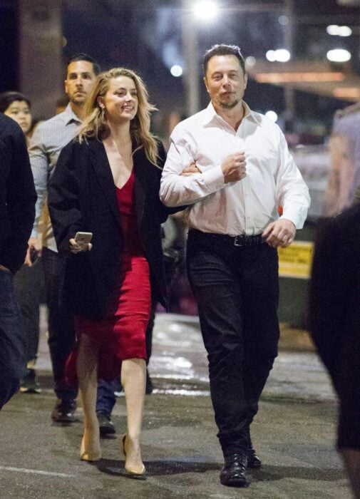 Actriz Amber Heard junto al magnate Elon Musk en 2016