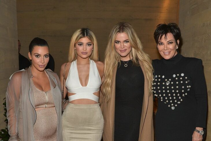 Photograph of Kim, Khloé, Kylie and Kris Jenner 