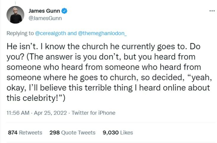 Screenshot of Jamen Gunn's tweet