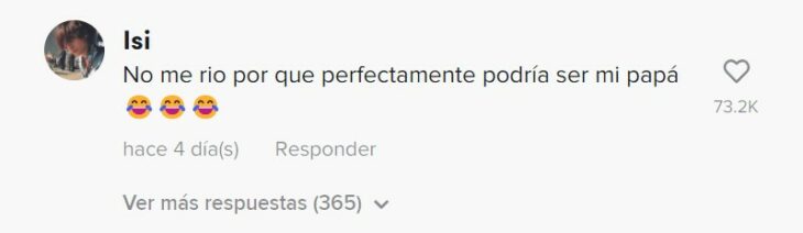 Captura de comentario de TikTok de Chambelanes le bailan sexi a la quinceañera y el papá se enoja