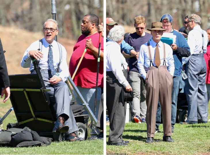 Robert Downey Jr. and Cillian Murphy in Character for the Oppenheimer Movie